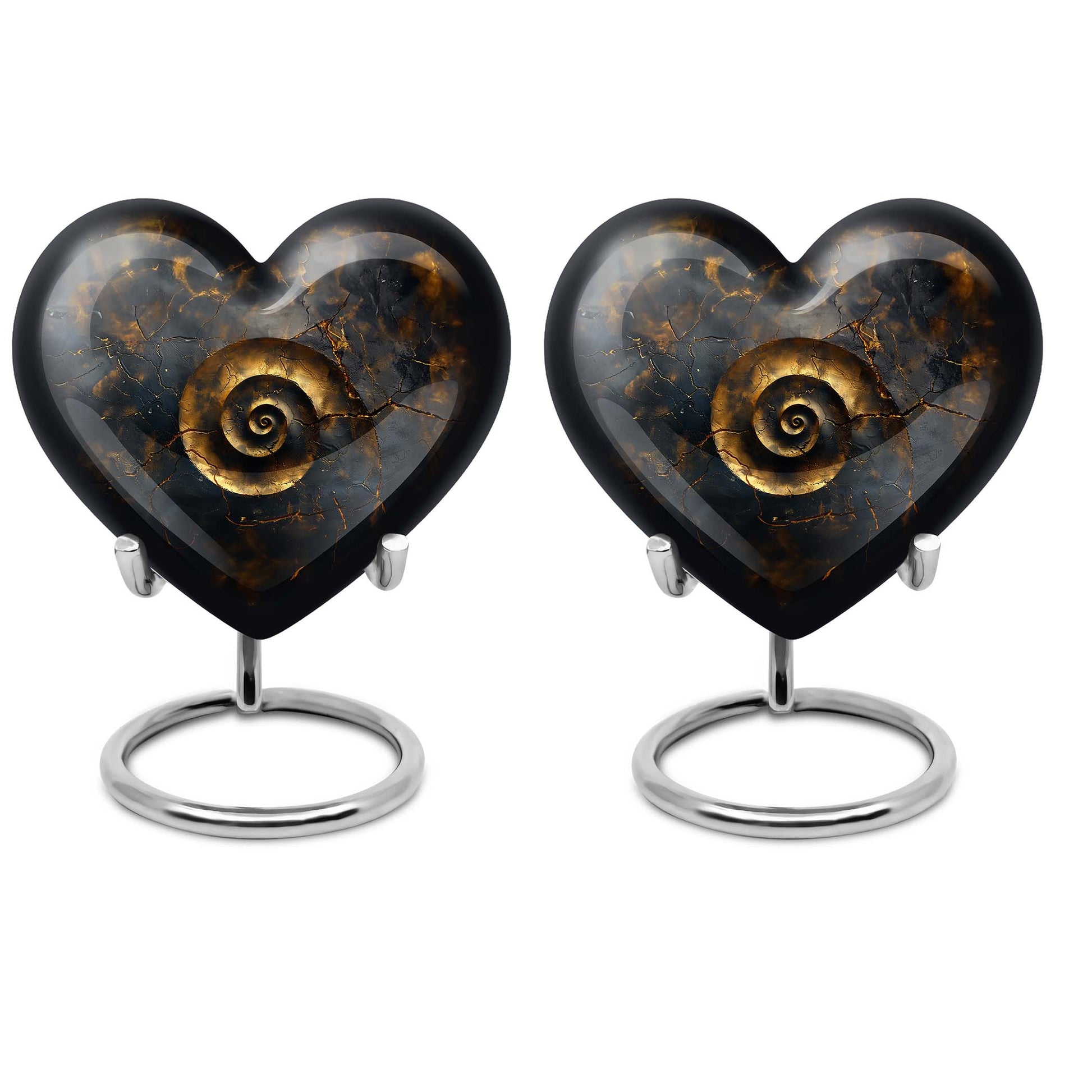 10-inch abstract heart spiral urn for cremation or burial