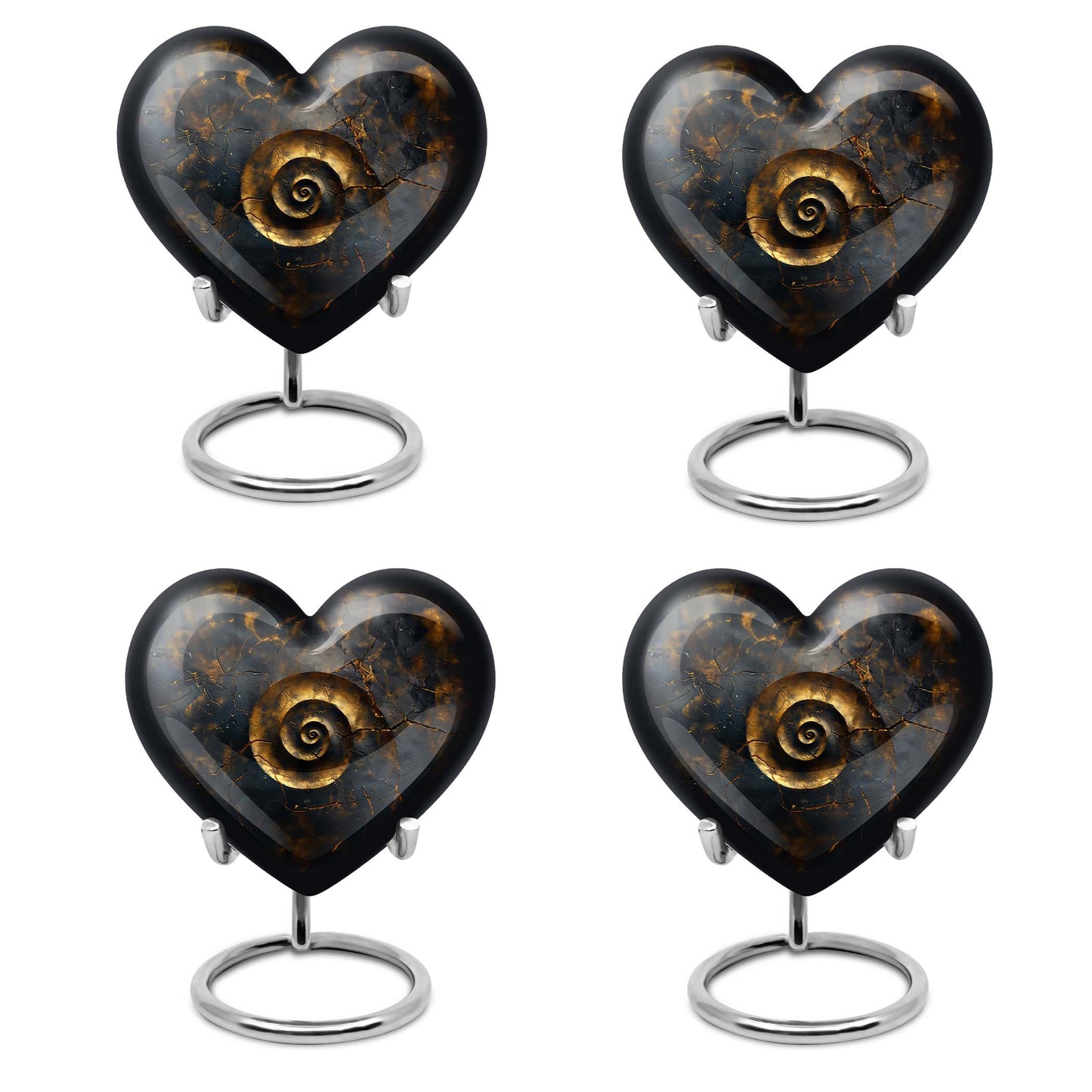 10-inch abstract heart spiral urn for cremation or burial