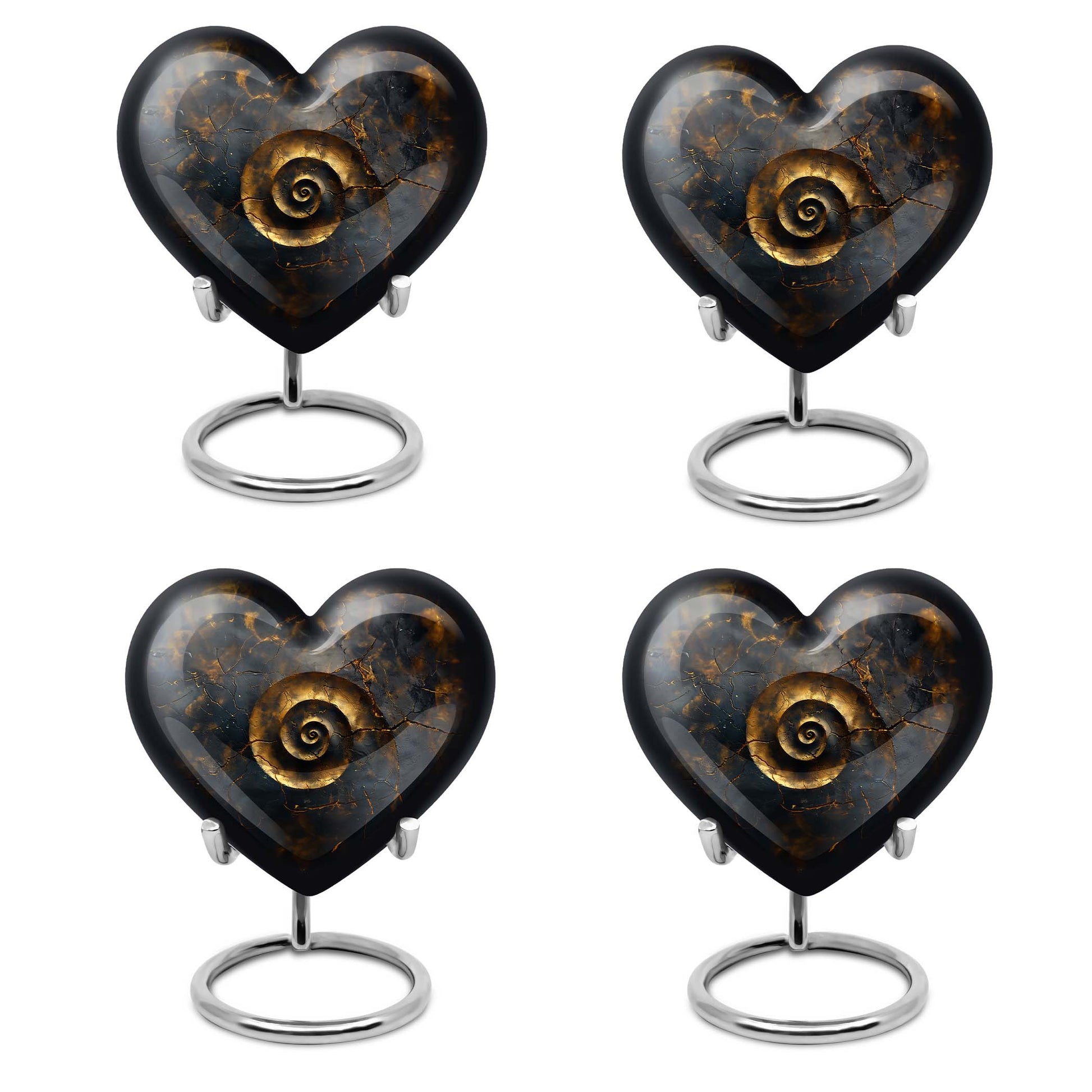 10-inch abstract heart spiral urn for cremation or burial