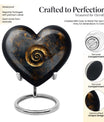 10-inch abstract heart spiral urn for cremation or burial