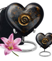 10-inch abstract heart spiral urn for cremation or burial
