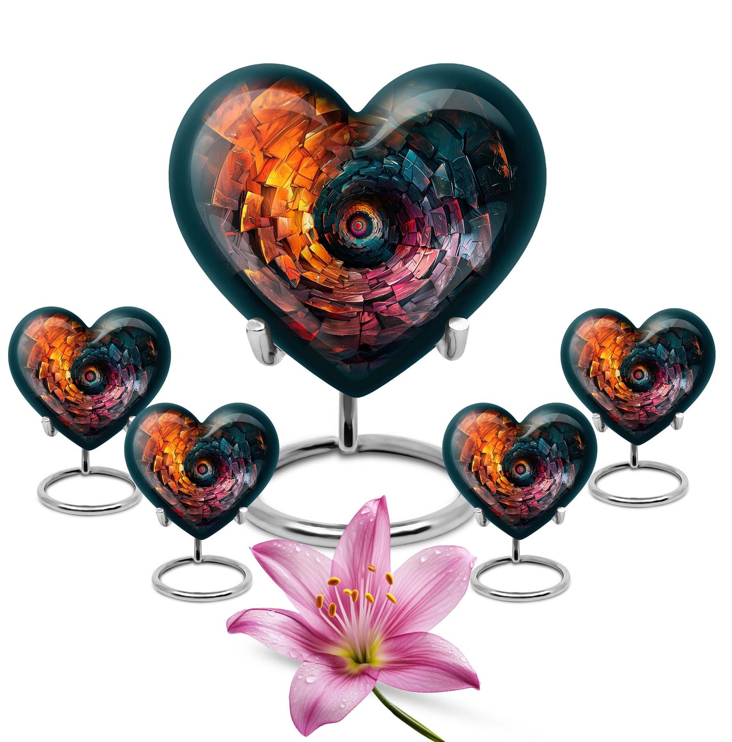 spiral heart urn