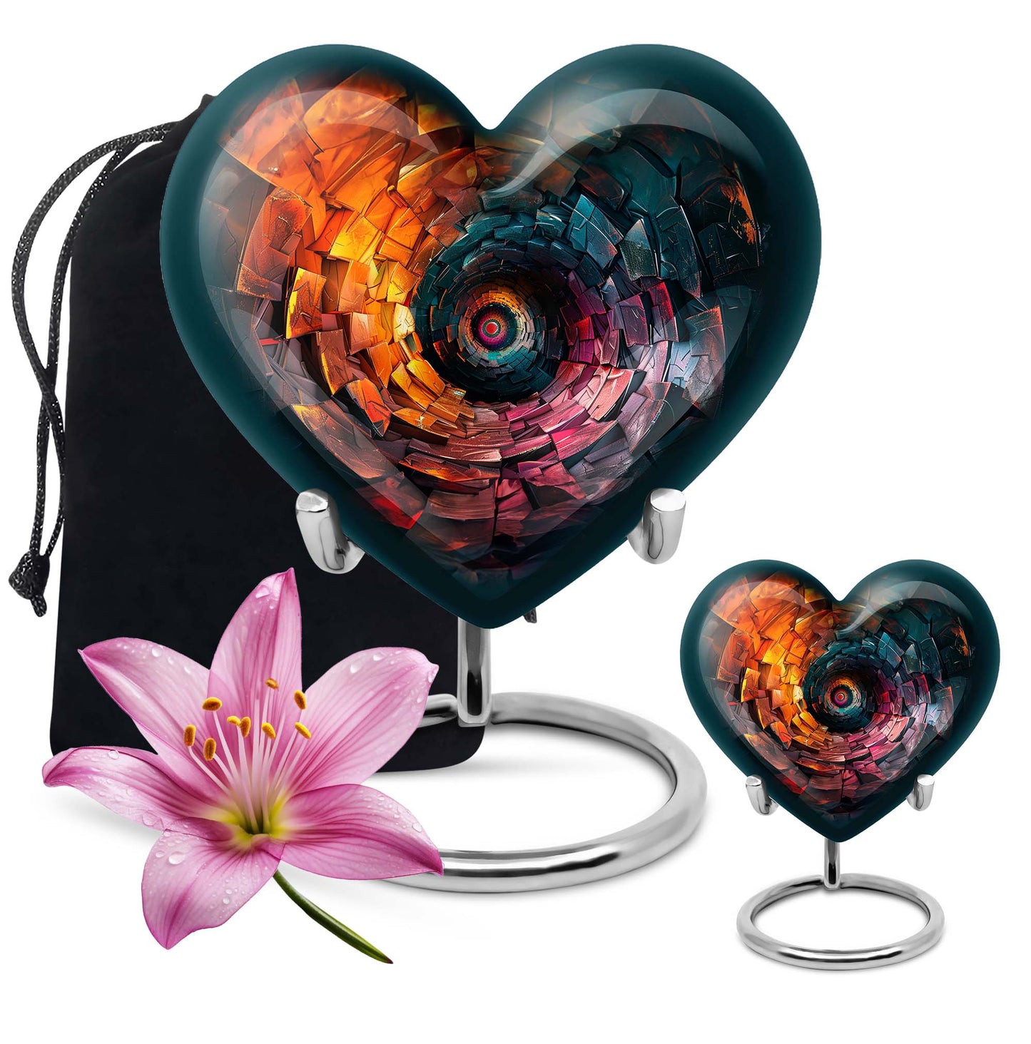 spiral heart urn