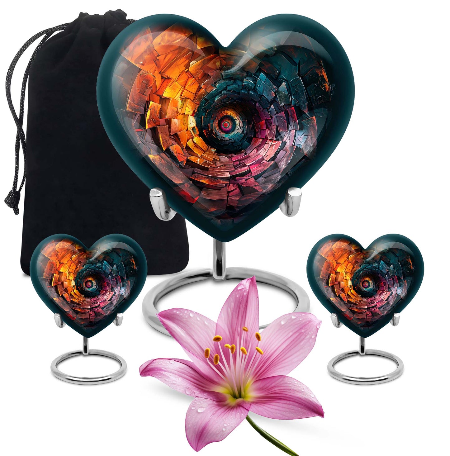 spiral heart urn