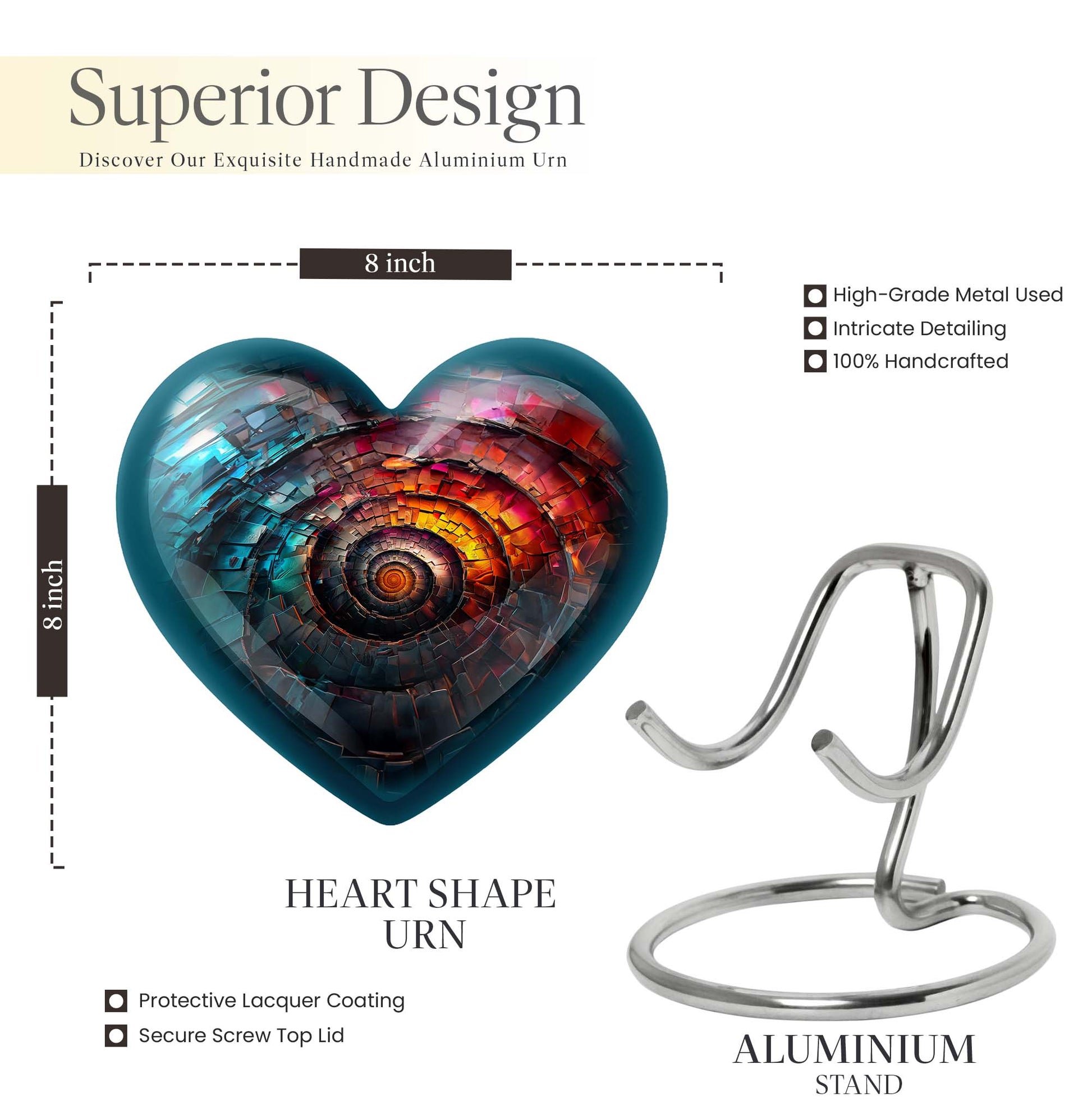 10-inch aluminium spiral urn 