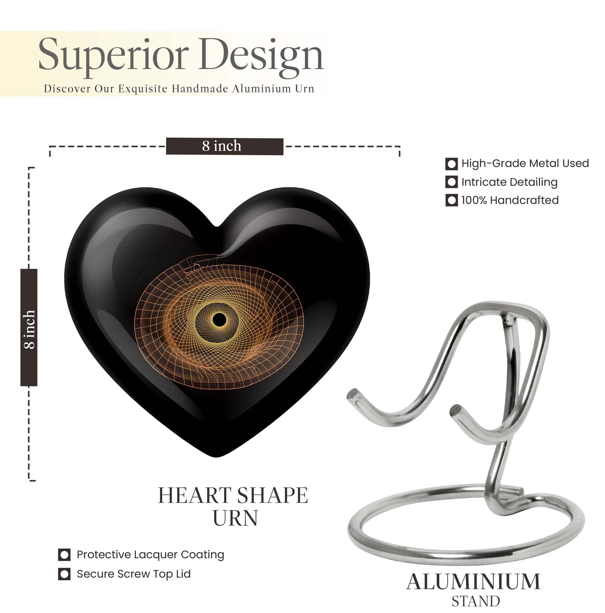 heart-shaped spiral urn