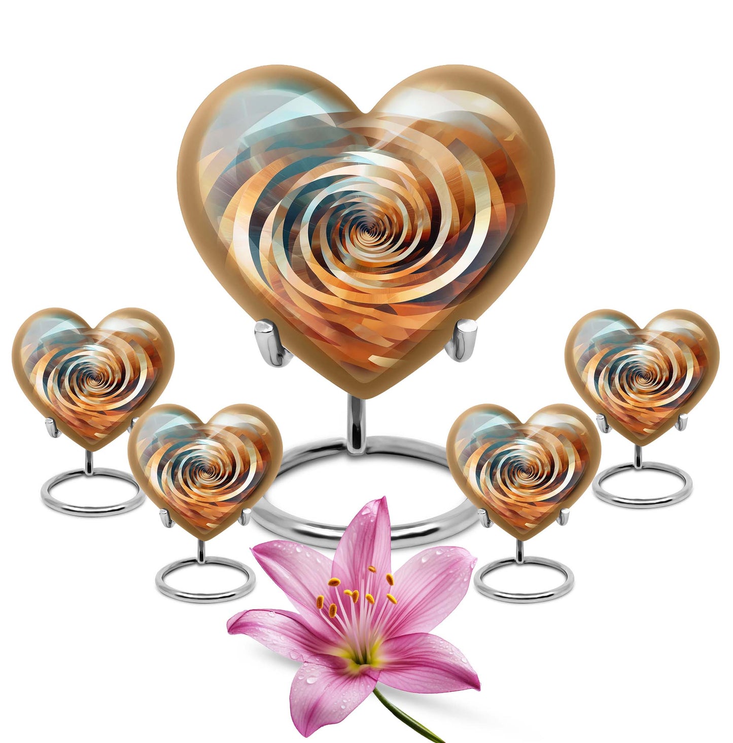 spiral heart urn