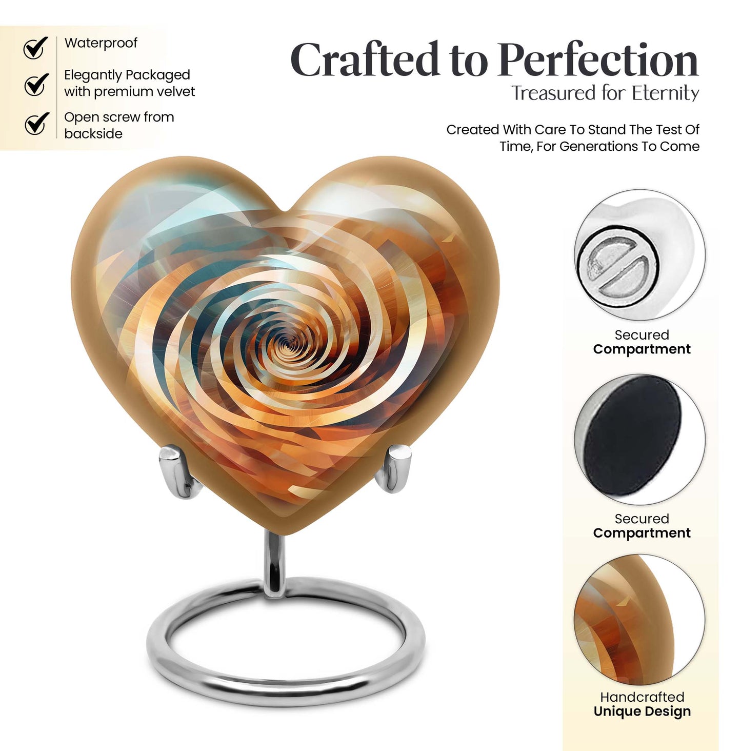 spiral heart urn