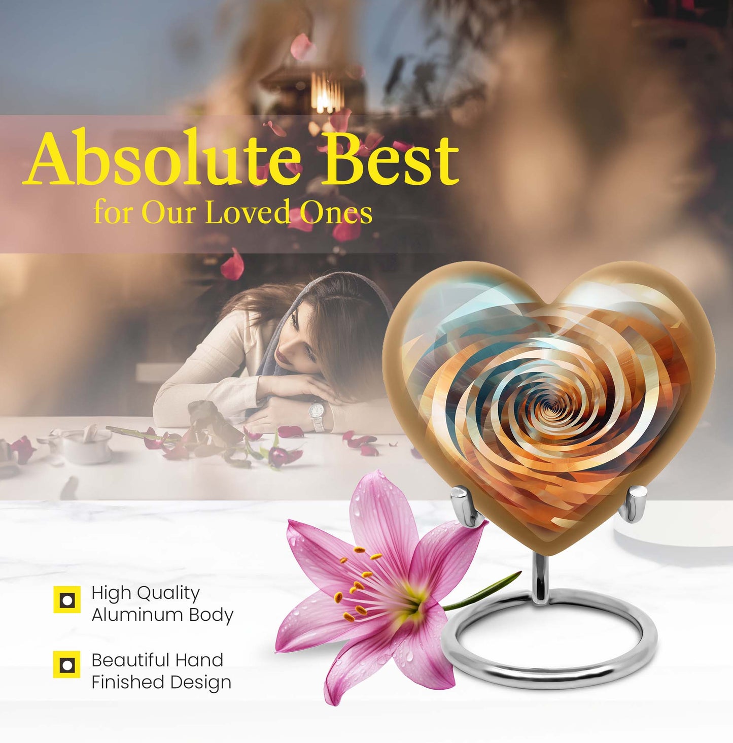 spiral heart urn