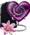 Heart design 10-inch spiral urn for cremation
