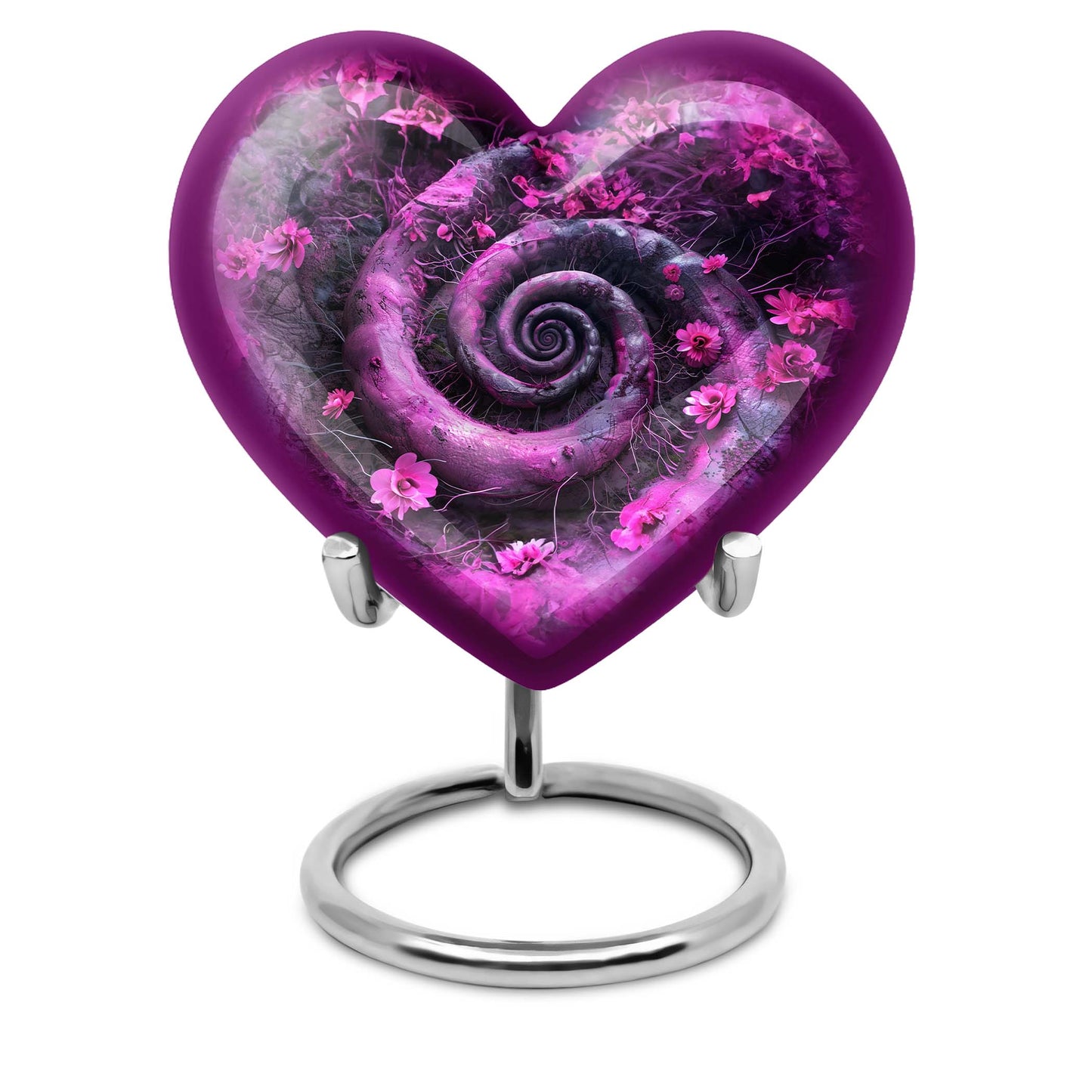 Heart design 10-inch spiral urn for cremation
