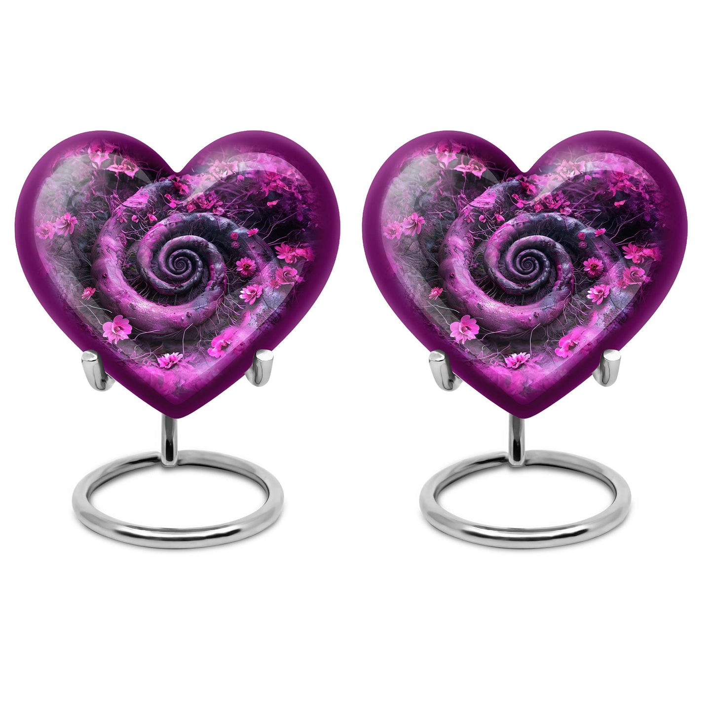 Heart design 10-inch spiral urn for cremation