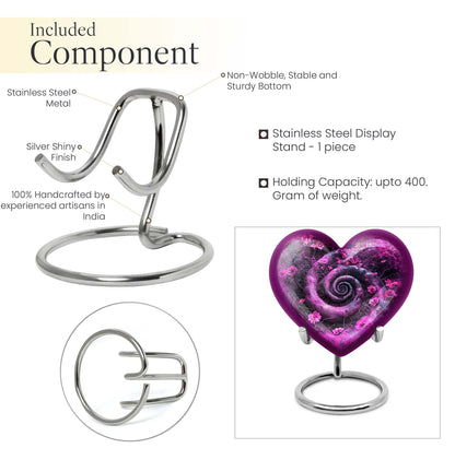 Heart design 10-inch spiral urn for cremation