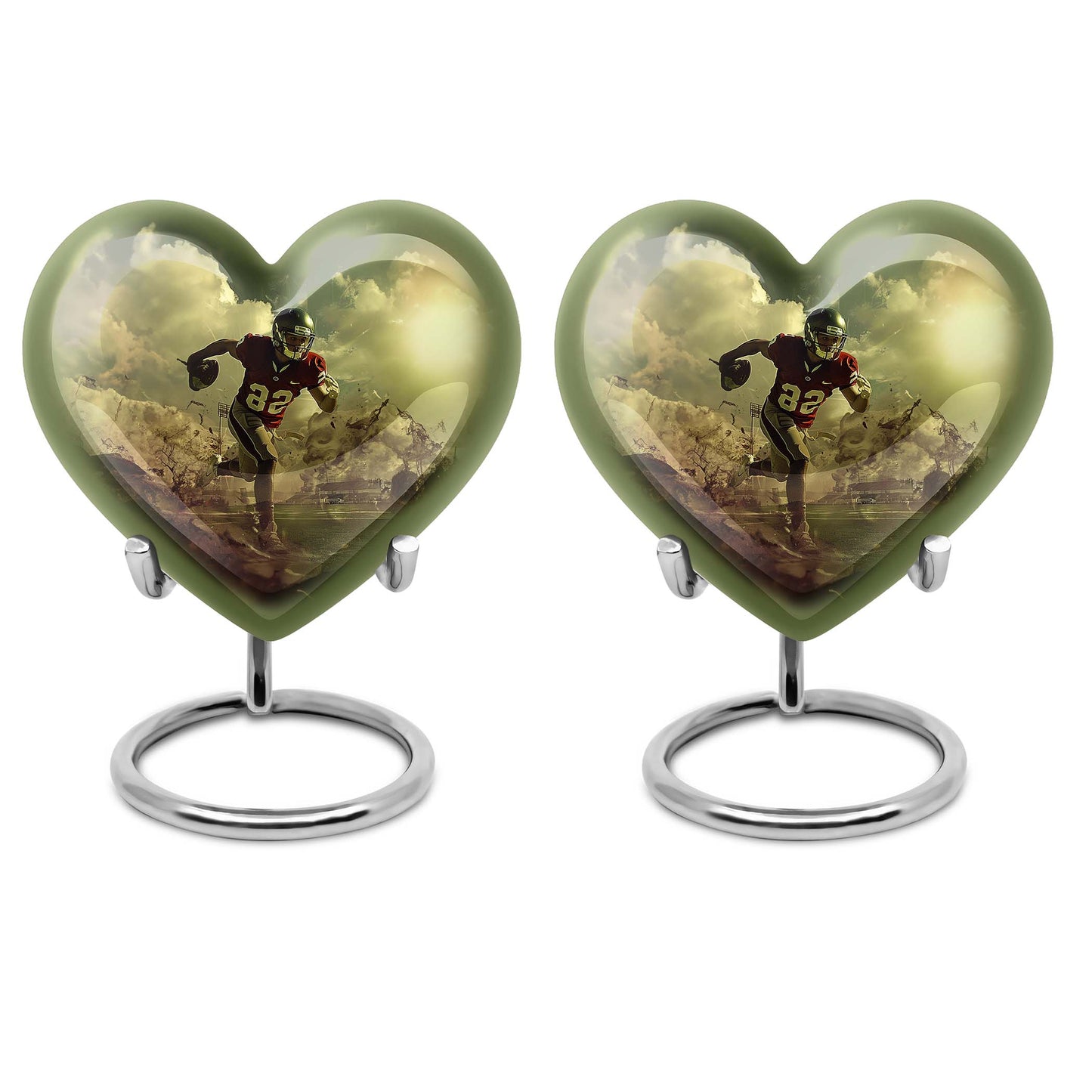 heart shaped football urn for adult human ashes