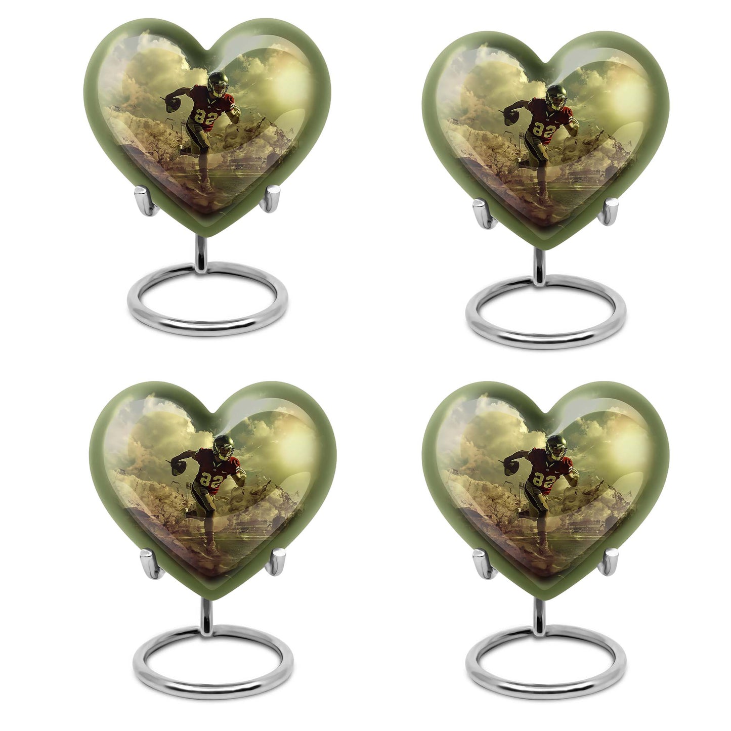 heart shaped football urn for adult human ashes