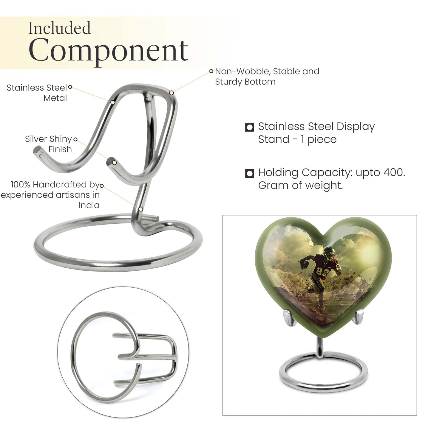heart shaped football urn for adult human ashes