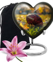 Heart Design Football Urn, Memorial Large Urn for Ashes