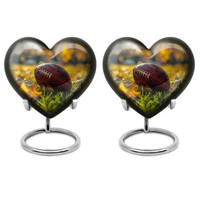 Heart Design Football Urn, Memorial Large Urn for Ashes