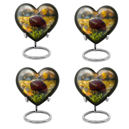Heart Design Football Urn, Memorial Large Urn for Ashes