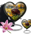 Heart Design Football Urn, Memorial Large Urn for Ashes