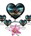 10-inch heart-shaped football urn, aluminium cremation urn for adult female ashes