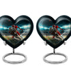 10-inch heart-shaped football urn, aluminium cremation urn for adult female ashes