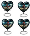 10-inch heart-shaped football urn, aluminium cremation urn for adult female ashes