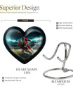 10-inch heart-shaped football urn, aluminium cremation urn for adult female ashes