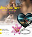 10-inch heart-shaped football urn, aluminium cremation urn for adult female ashes