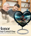 10-inch heart-shaped football urn, aluminium cremation urn for adult female ashes