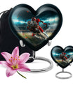 10-inch heart-shaped football urn, aluminium cremation urn for adult female ashes