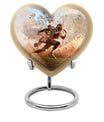 Heart-shaped, 10-inch football memorial urn