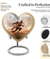 Heart-shaped, 10-inch football memorial urn