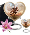 Heart-shaped, 10-inch football memorial urn