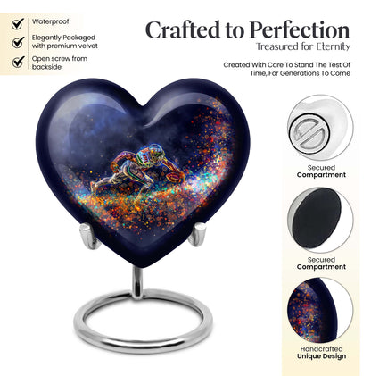heart-shaped football urn for ashes
