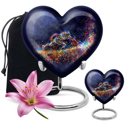 heart-shaped football urn for ashes