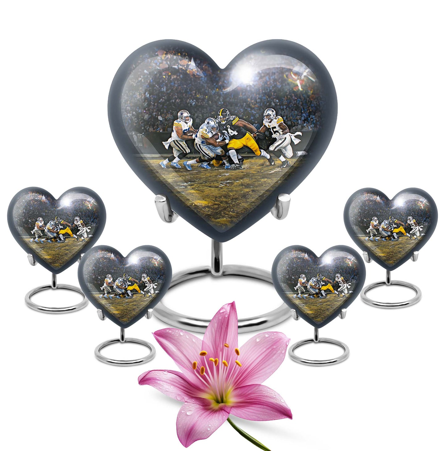 heart-shaped football urn