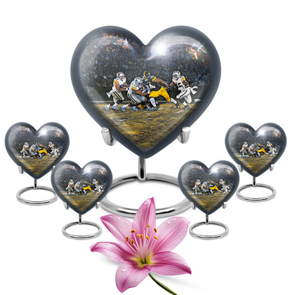 heart-shaped football urn