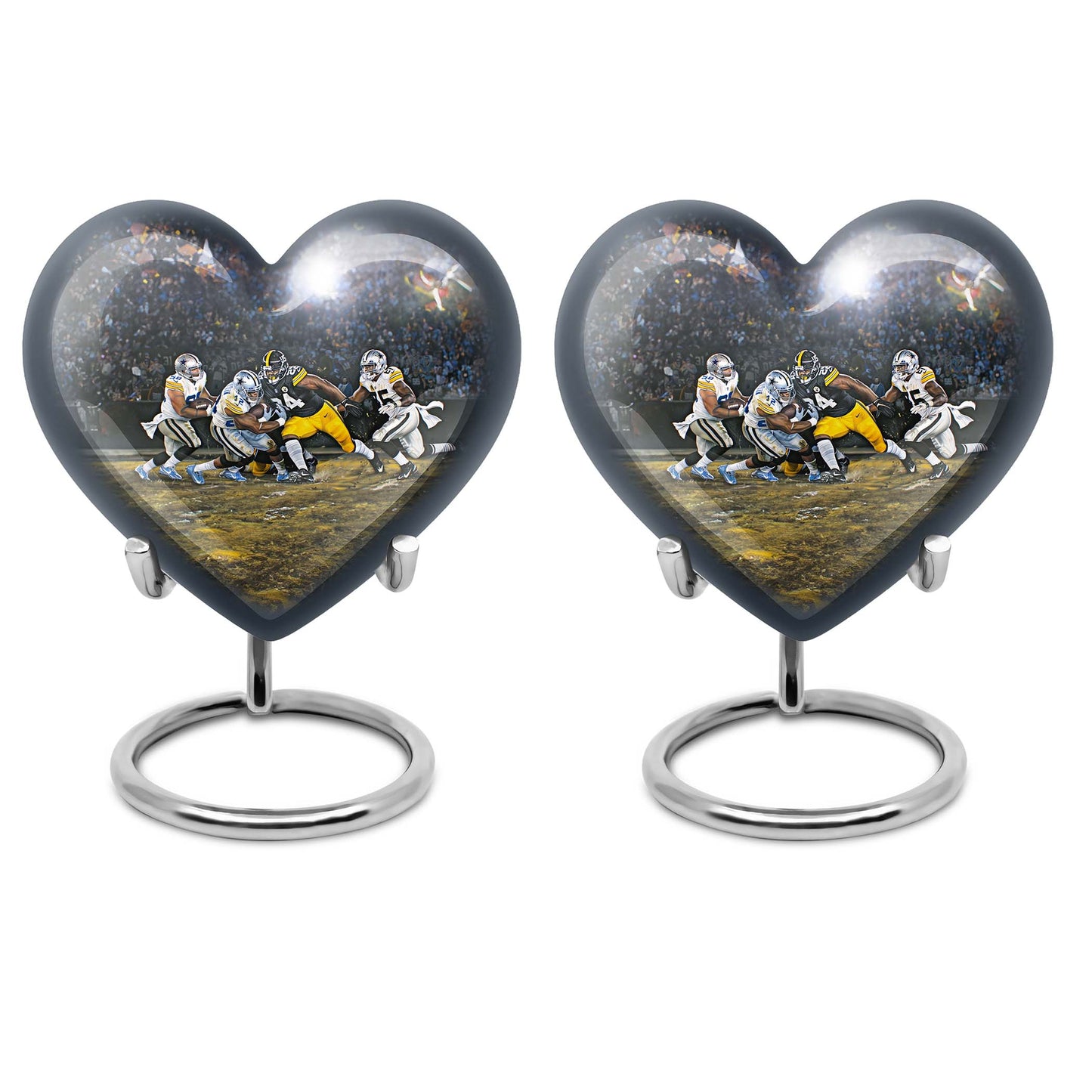 heart-shaped football urn