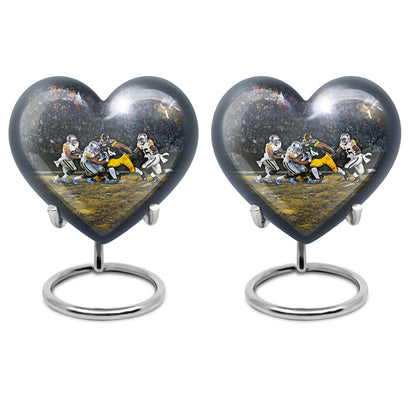 heart-shaped football urn