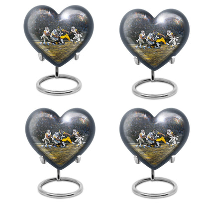 heart-shaped football urn