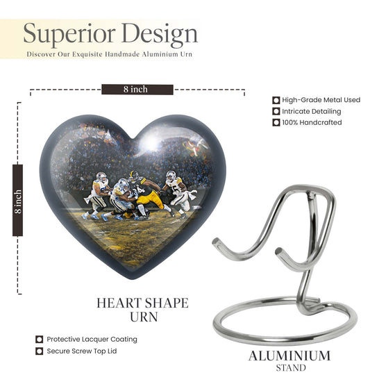 heart-shaped football urn