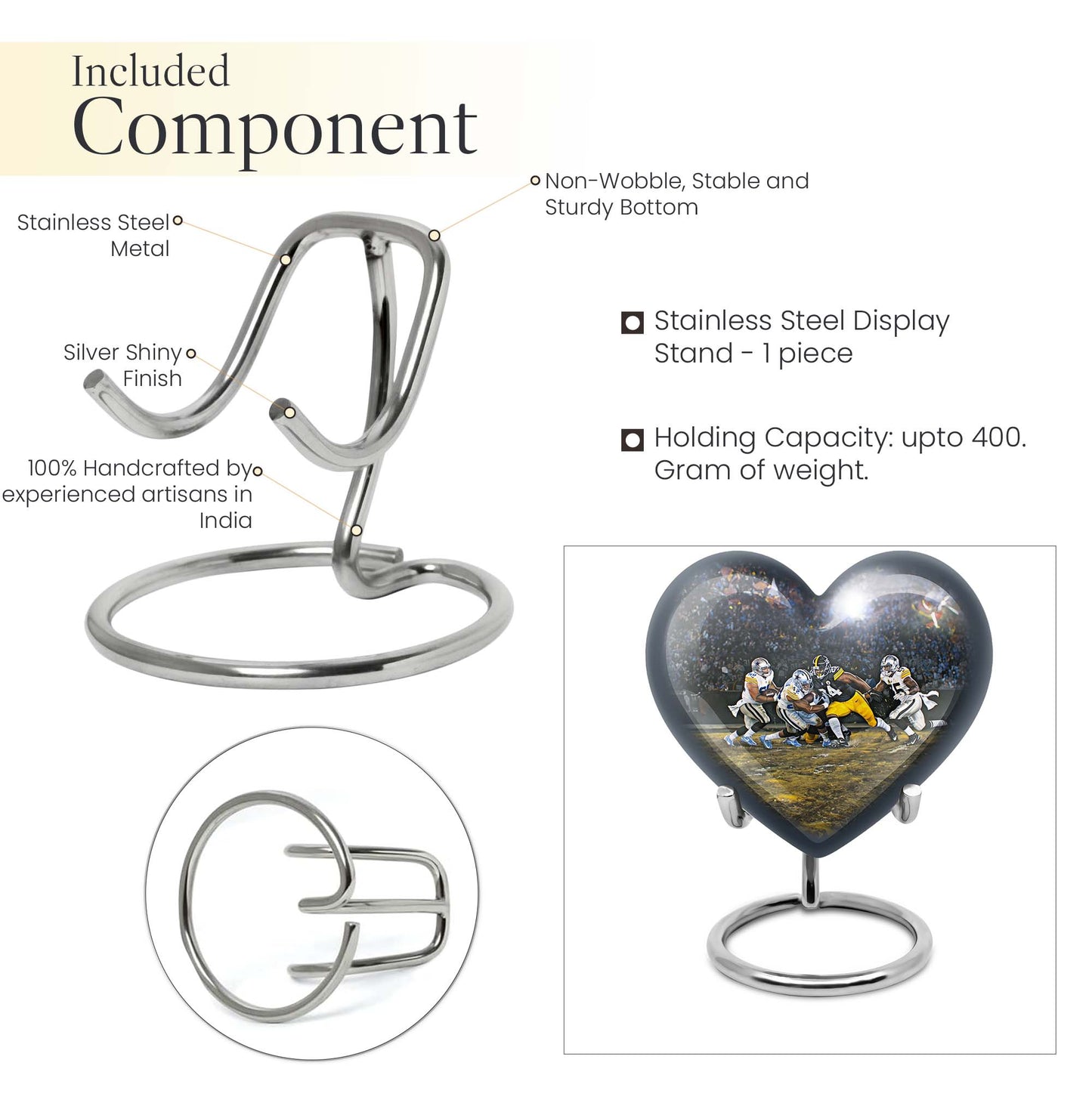 heart-shaped football urn