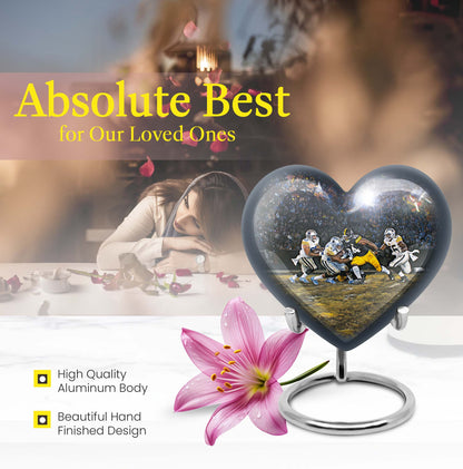 heart-shaped football urn