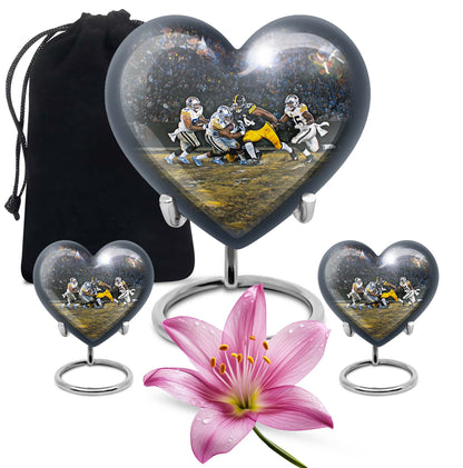 heart-shaped football urn