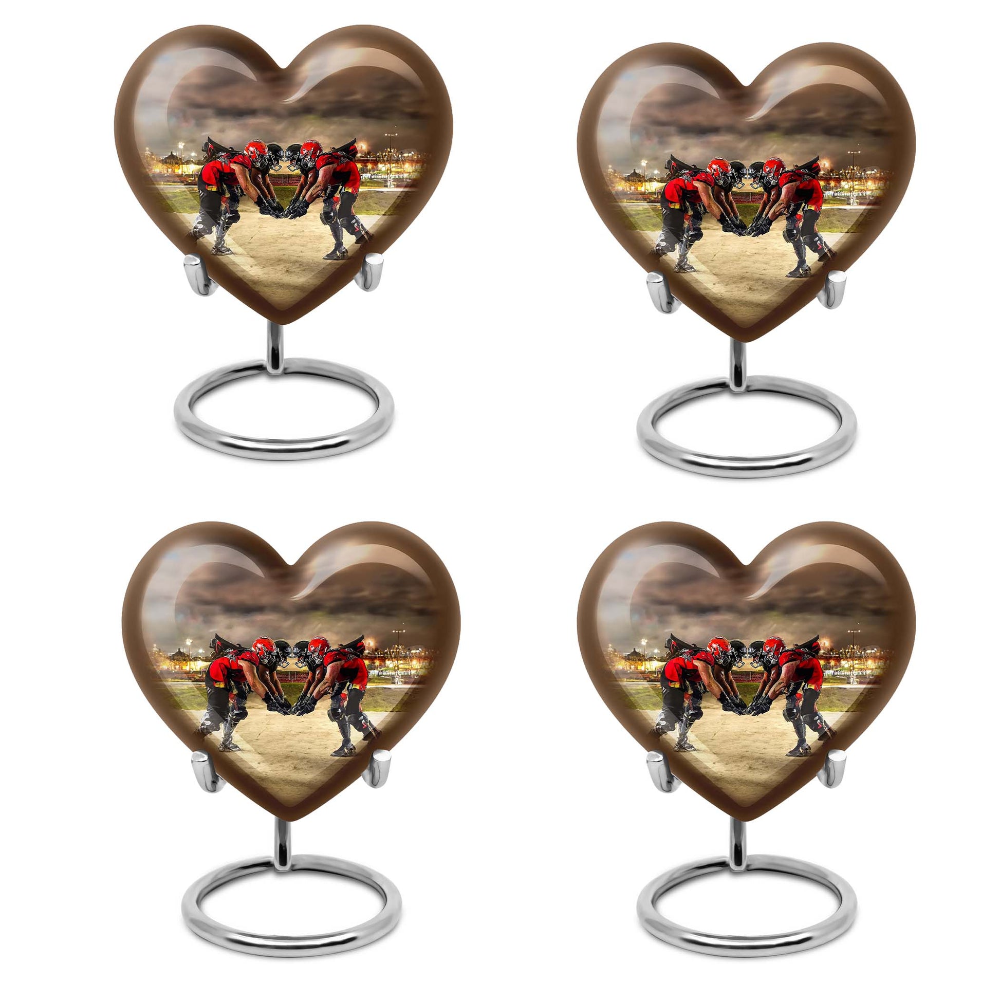 10-inch heart-shaped memorial football urn 