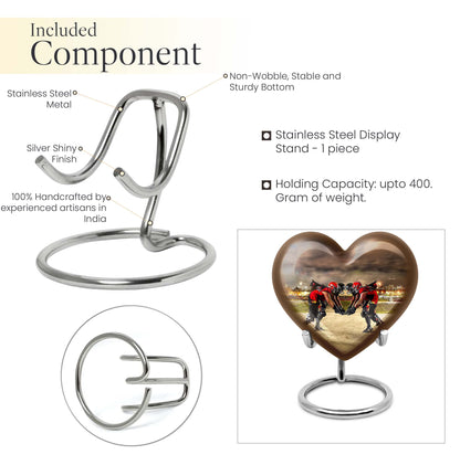 10-inch heart-shaped memorial football urn 