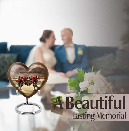 10-inch heart-shaped memorial football urn 