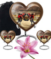 10-inch heart-shaped memorial football urn 