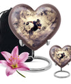 Abstract themed 10-inch heart-shaped football urn 